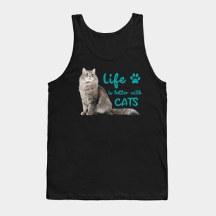 Life is Better with Cats Funny Cat Lovers Gift Tank Top